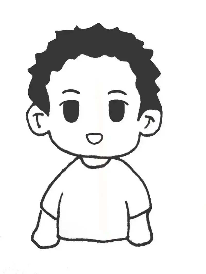 寸头小子‖可爱简笔画人物教程 98寸头永远的神 今天动手画一个寸头