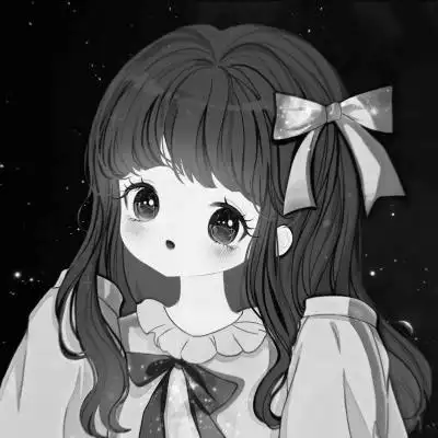 超可爱的黑白动漫女生头像图片