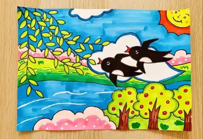 春天的儿童画 春天的儿童画简单的画