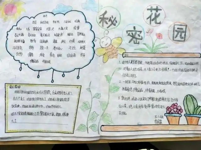 美丽的花园手抄报内容 美丽的小花园手抄报