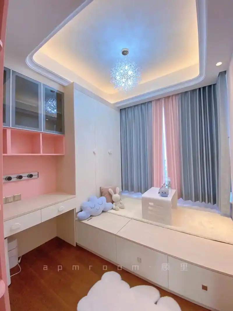 9㎡榻榻米儿童房9569♀15 女孩子的房间就是要粉嫩嫩吖 #装