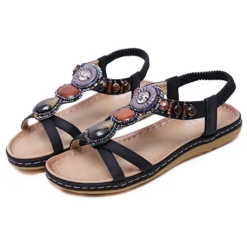 泰国三亚越南度假沙滩鞋女夏季平底凉鞋海边旅游罗马鞋外穿可下水