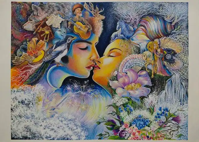 彩铅手绘梦幻插画