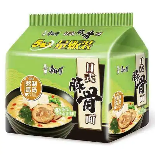 康师傅方便面高汤系列日式豚骨五包105g*5