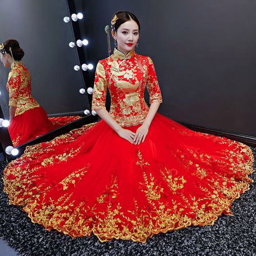 nlmc秀禾服新娘2020新款夏季薄款中式结婚古装婚纱礼服嫁衣敬酒服女