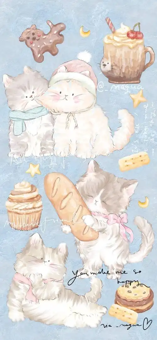 手机壁纸##锁屏 主屏壁纸套图#每日一套可爱小咪