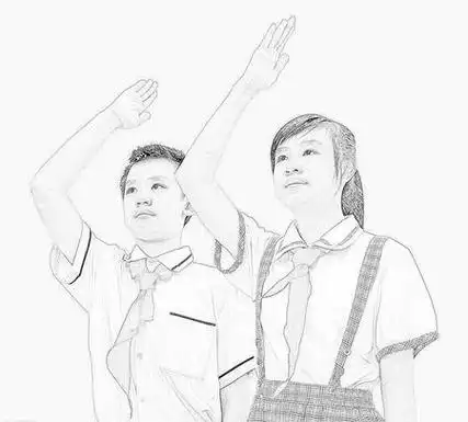 少先队员简笔画图片大全小学生升国旗敬礼简笔画升国旗背影卡通简笔画