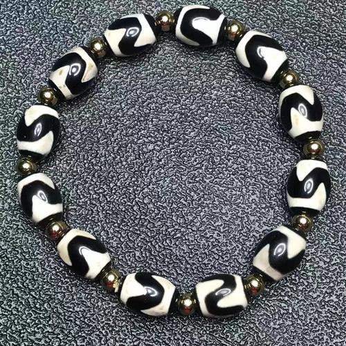 真品附证书虎牙天珠手链男女手链配珠送礼盒