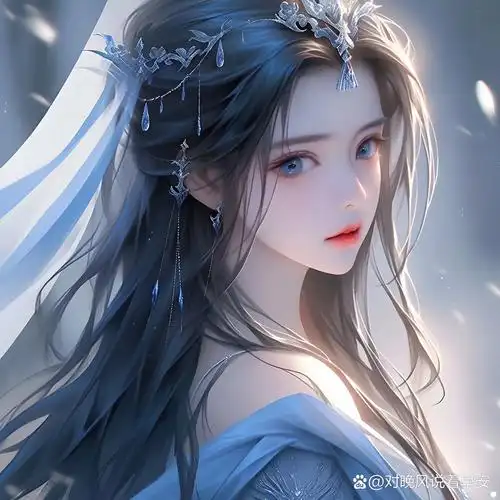 蓝色系古风女生头像,绝美!