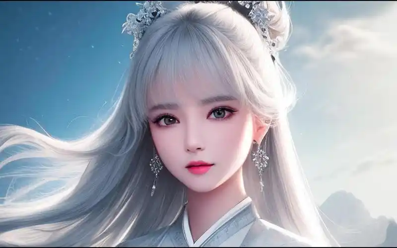 (ai绘画)银发古风美女三十三