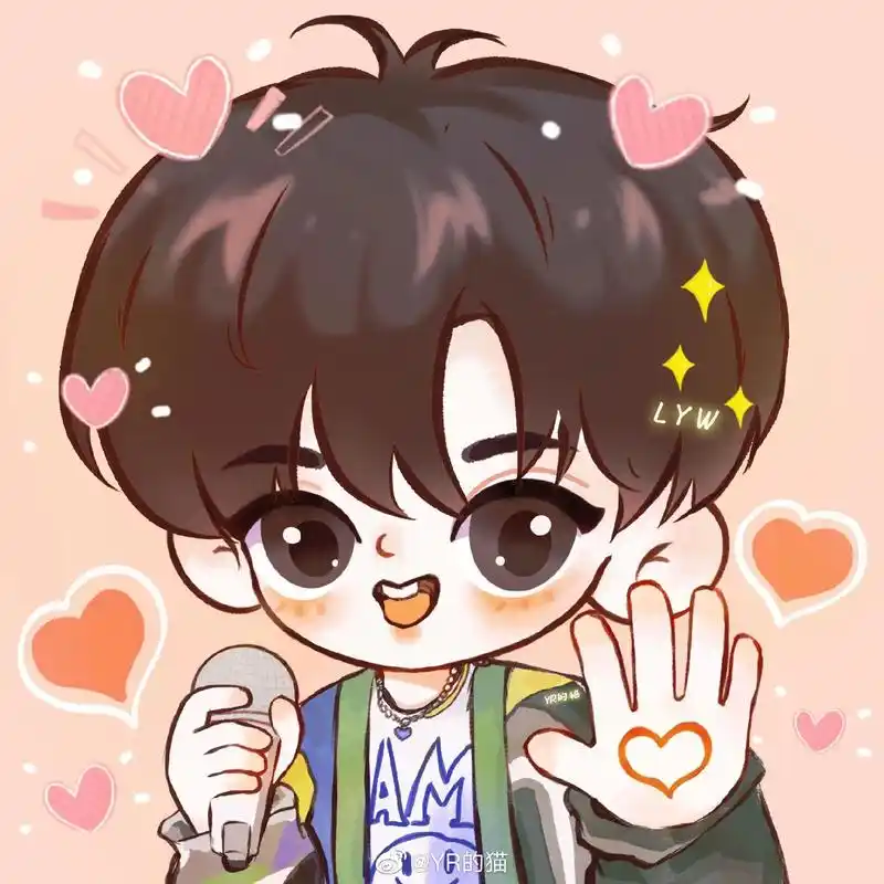 爱心发射96.#刘耀文 #刘耀文手心里画了爱心 #q版 #画 - 抖音