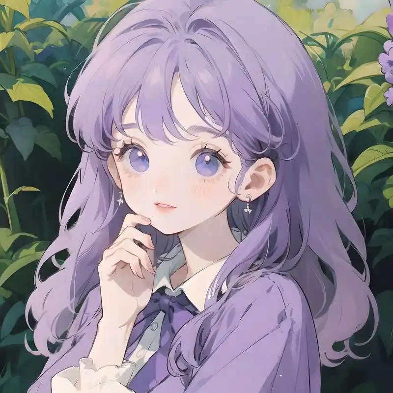 今天是紫色女孩97 #ai绘画 #治愈系头像 #清纯甜美 # - 抖音