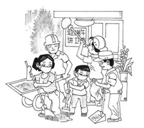 和谐社区简笔画