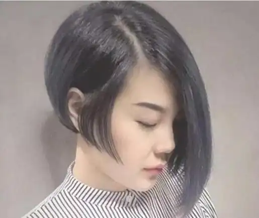 职场女士的不对称式的波波头短发发型 干练减龄又前卫(2)_波波头_西子