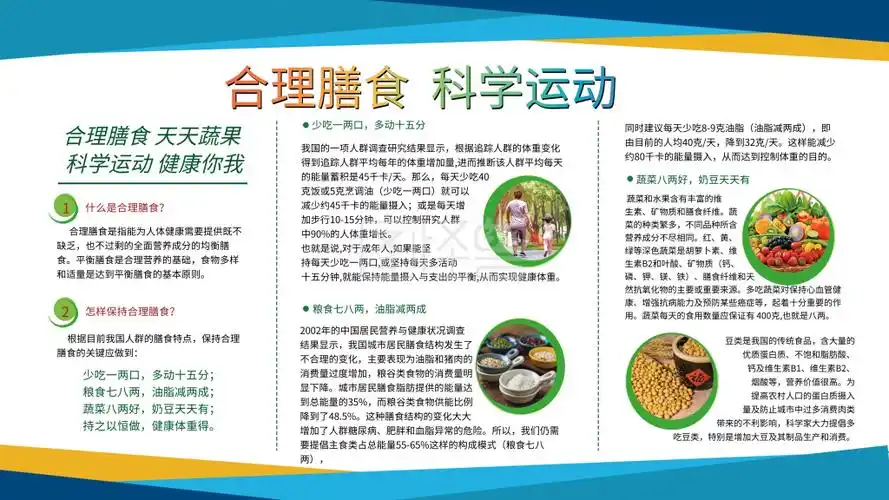 学校展板海报合理膳食
