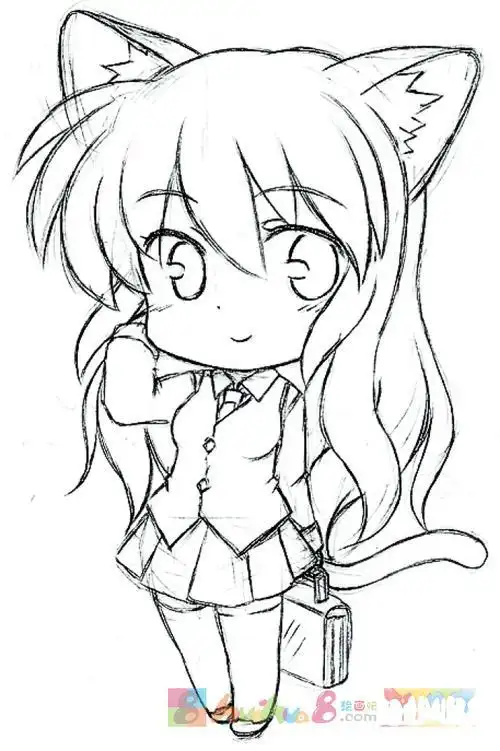 q版少女简笔画 q版人物简笔画女孩