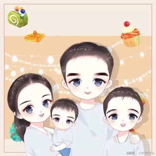 手绘头像,幸福家庭亲子微信头像,你会喜欢吗?