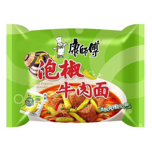 康师傅方便面小米椒泡椒牛肉面袋装泡面宿舍夜宵充饥冲泡方便面