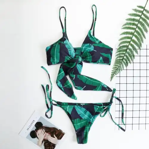 波西米亚妇女比基尼性感两件套泳装热开放泳装