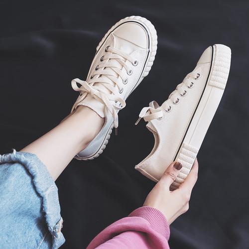 暖青汇港风小白鞋2020新款女鞋ins鞋子潮鞋女秋冬百搭加绒帆布鞋ins