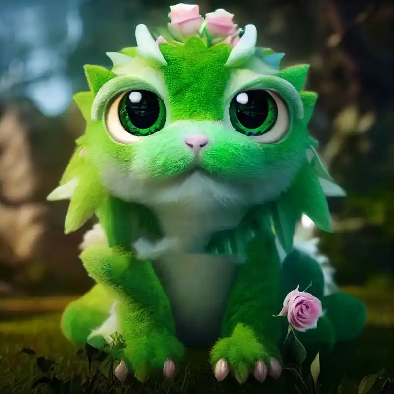 可爱的绿色萌宠小龙