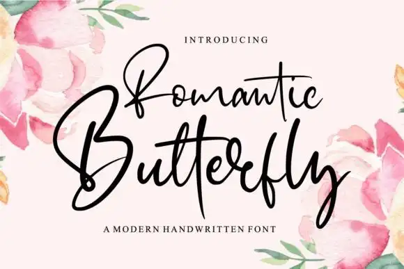 romantic butterfly -潦草手写签名-连笔艺术-英文字体下载