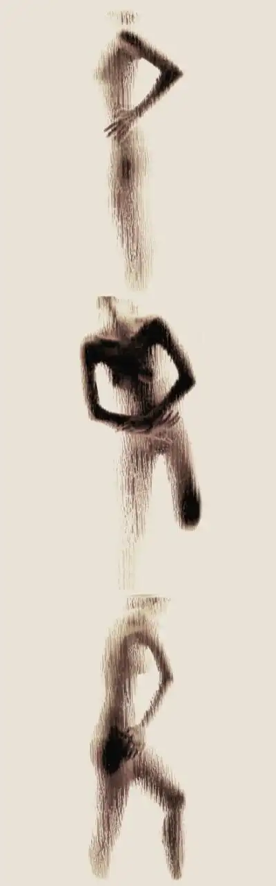 磨砂玻璃后的优美人体,通过巧妙的安排人体的姿态和身体部位与玻璃的