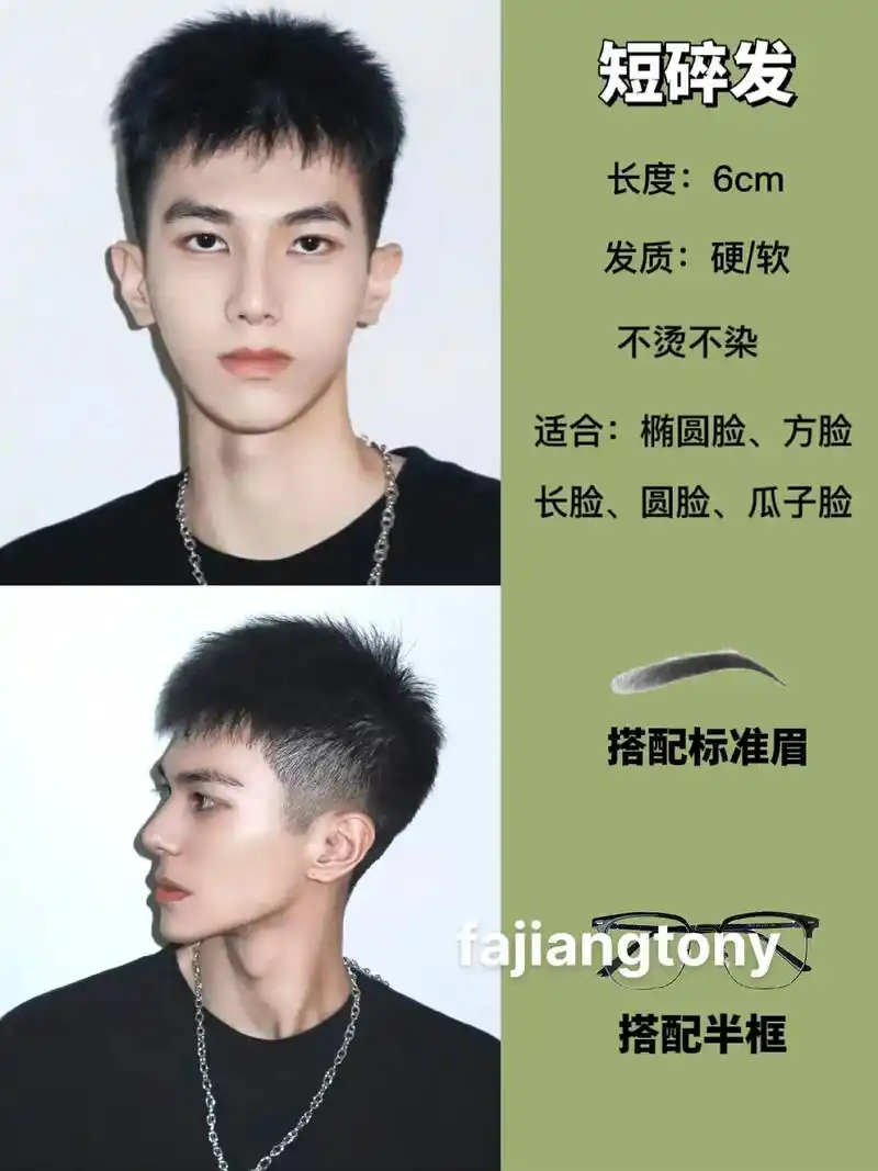 短碎发/男生短发发型/男生发型推荐.#根据脸型设计发型 #男 - 抖音