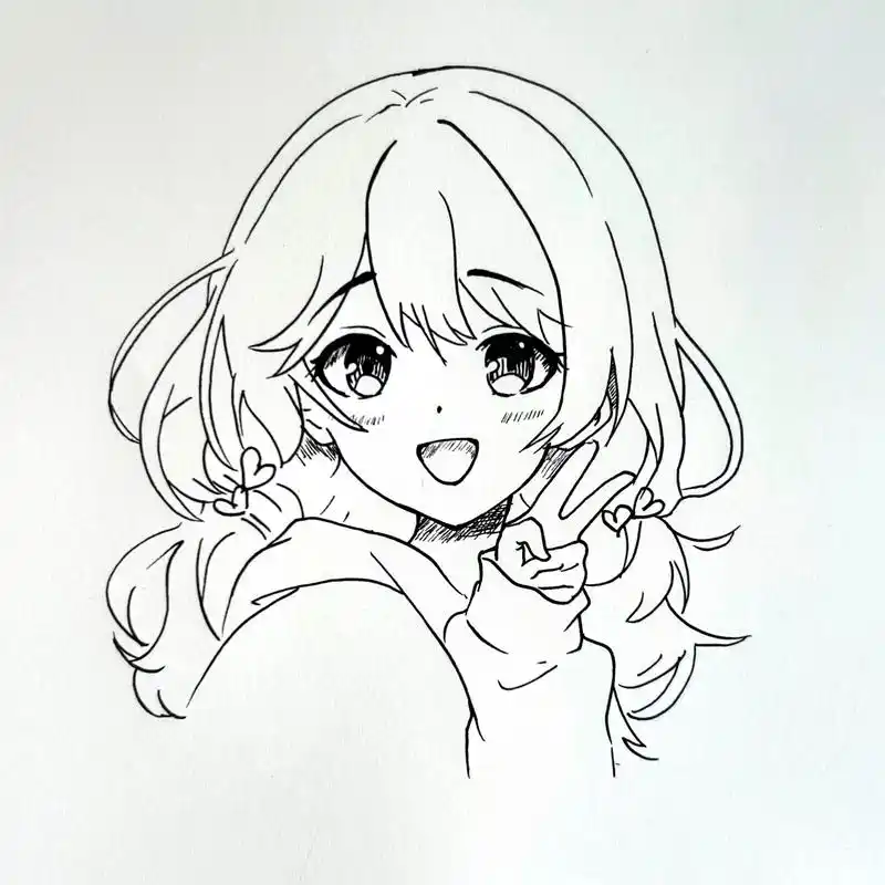 简笔画可爱的小女孩.#简笔画 #动漫手绘 #简笔画教程 #一 - 抖音