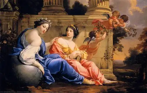 the muses of urania and calliope, 1634 by simon