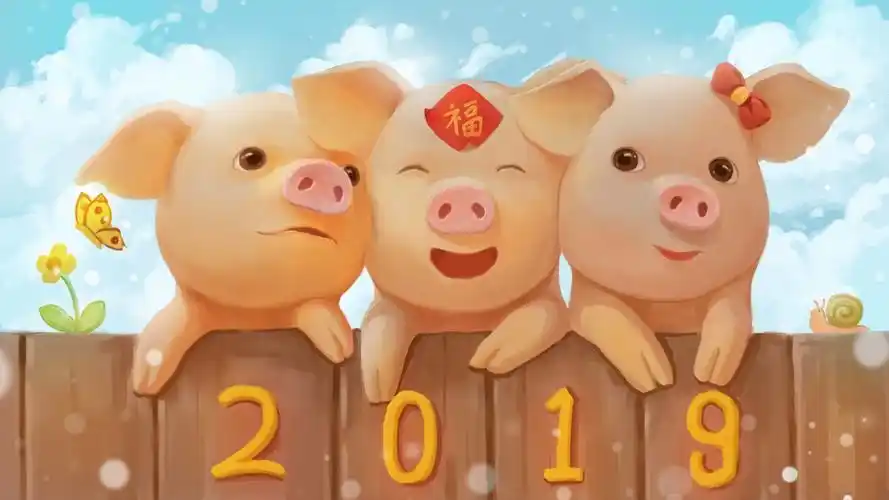 2019年猪年新年图片壁纸(1/8)