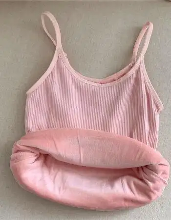 时尚百搭保暖背心吊带女秋冬装修身内搭防寒无袖打底衫上衣服粉色吊带