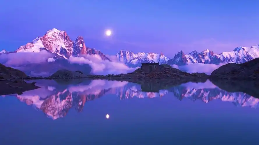 夜幕下的阿尔卑斯山 风景壁纸 风景图片大全 风景桌面壁纸大全 免费