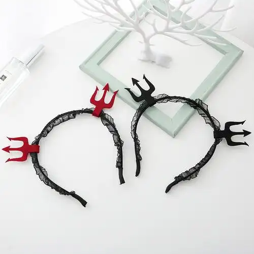 亚马逊热款万圣节恶魔叉头箍节目表演cosplay恶魔系列简约头饰