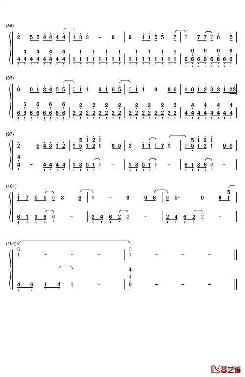 中文钢琴简谱歌词住在同一国的我和你用同样言语的我和你是多么幸运