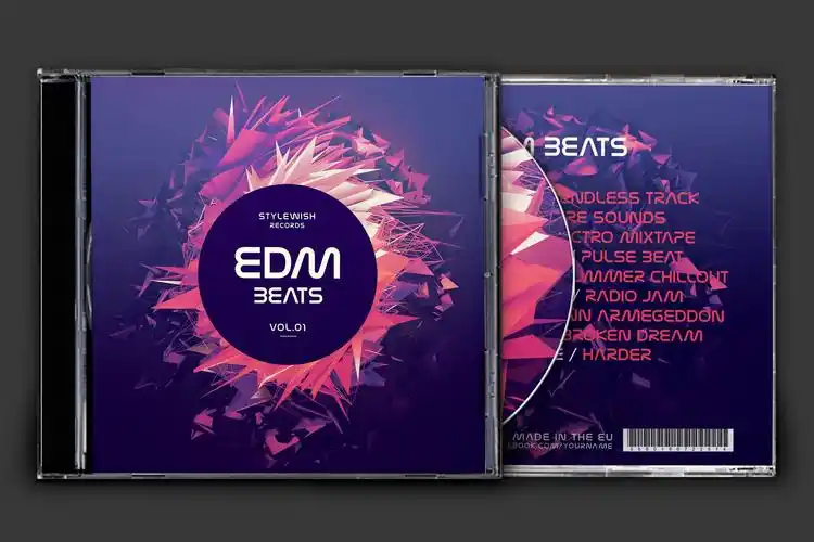 动感节奏音乐cd封面设计模板edmbeatscdcoverartwork