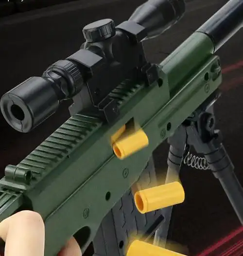 awm手动下供弹抛壳发射软弹枪抛壳枪男孩儿童玩具awm玩具枪