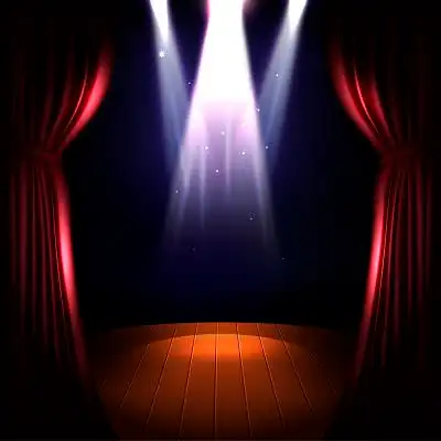 红色简约矢量舞台背景素材