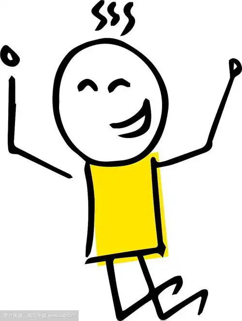 自由的手与一个跳跃的简笔画