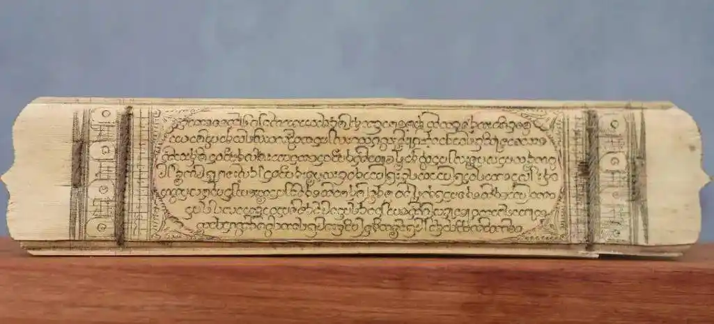 【贝叶经】两重世界·千年神秘·佛教艺术_梵文_树叶_叶片