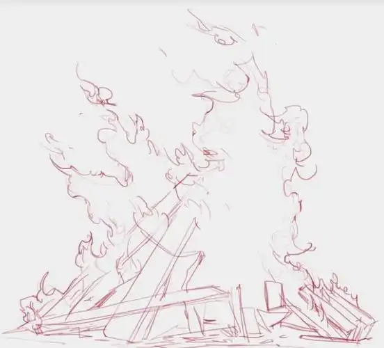 超级简单的火焰画法,教你一分钟画好火焰!