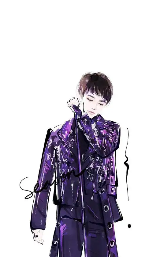 高清手机壁纸丨手绘华晨宇卡通丨扎心情感短句