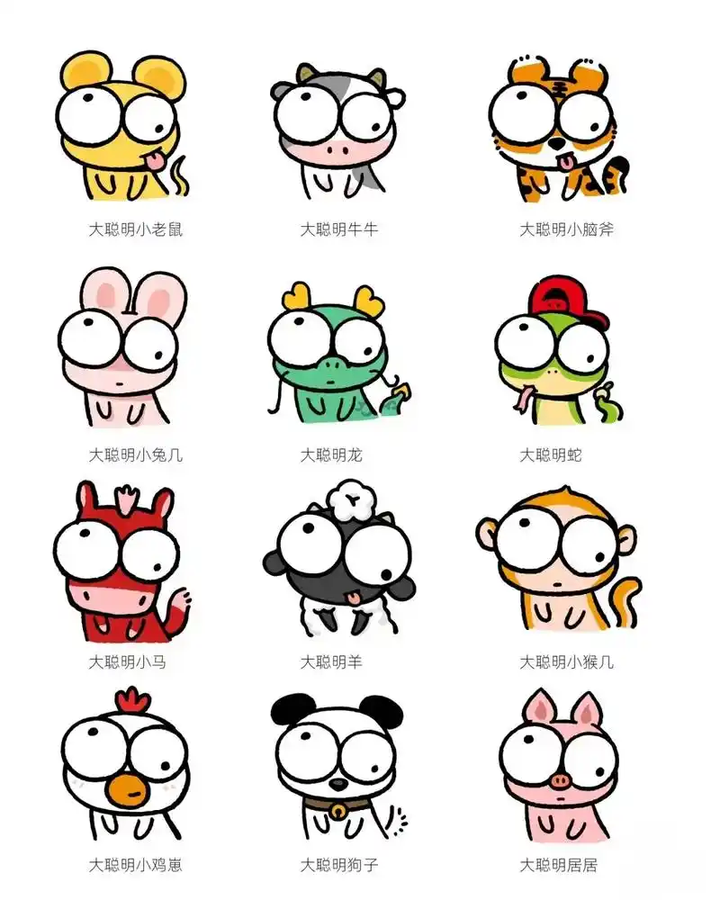 十二生肖头像.#图文伙伴计划 #简笔画 #卡通 #表情包 # - 抖音