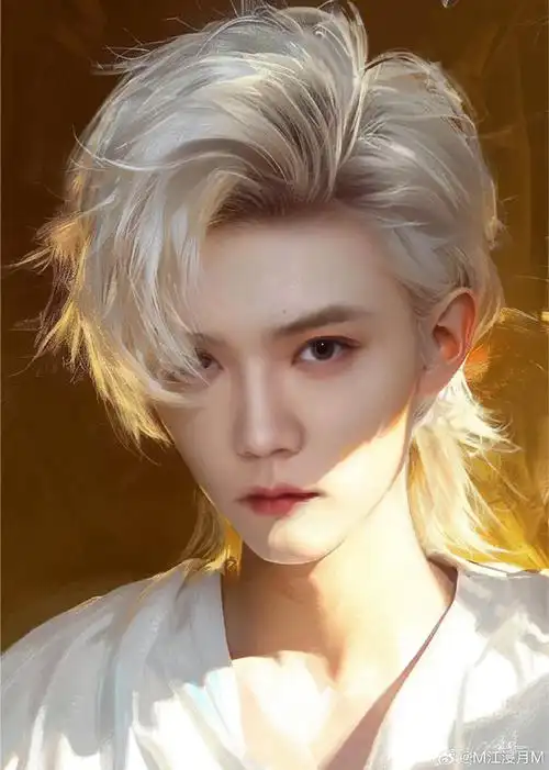 鹿晗银发剪短了##鹿晗银发照