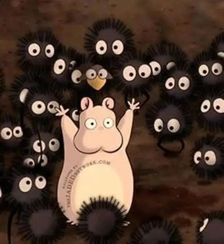 在动画大师宫崎骏笔下是个有眼耳口鼻的黑毛球,可爱