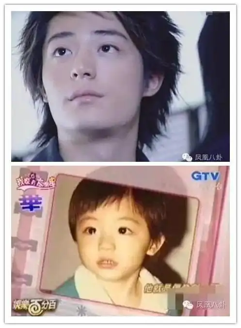 霍建华也不遑多让,小时候就是双眼皮大眼睛,笑起来是个帅帅的正太