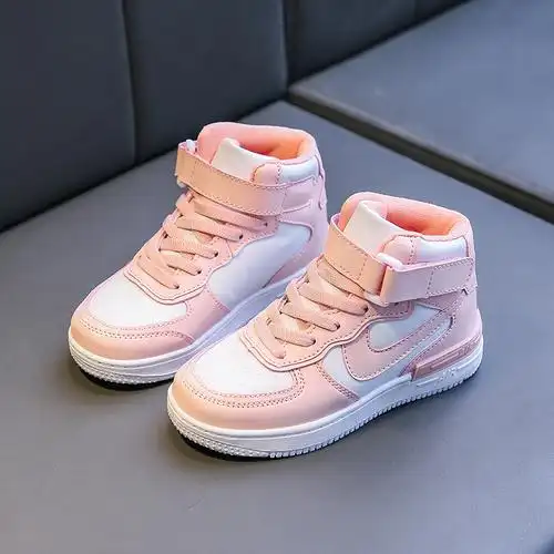 回力女童童鞋2021春秋新款皮面高帮板鞋小学生板鞋