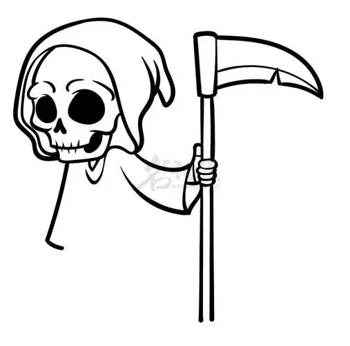 0基础学插画画q版死神插画