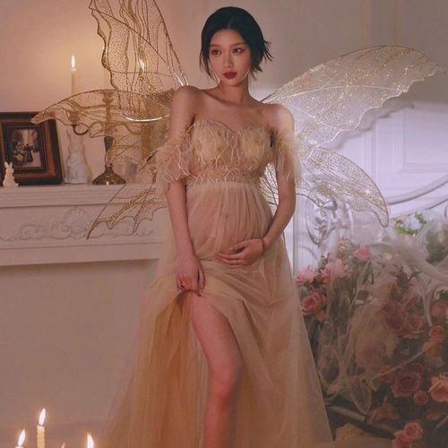 影楼梦幻精灵仙子主题大肚妈咪唯美天使拍照摄影礼服裙孕妇照服装