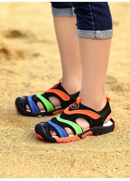 毛毛虫凉鞋新款儿童凉鞋包头2018夏季男童凉鞋韩版儿童沙滩鞋